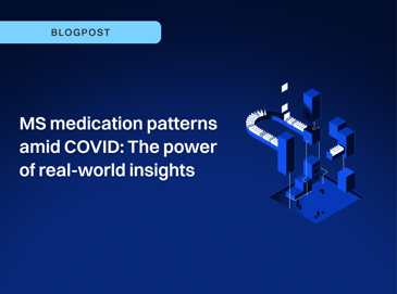 Blog thumbnail on MS medication trends during COVID with real-world data graphic