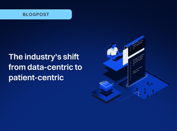 Blog thumbnail on the shift from data-centric to patient-centric healthcare with digital insights graphic